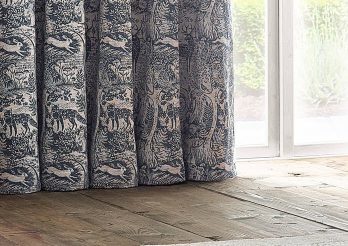 Winter Woods Eyelet, Midnight - Ready Made Curtains - Image 6